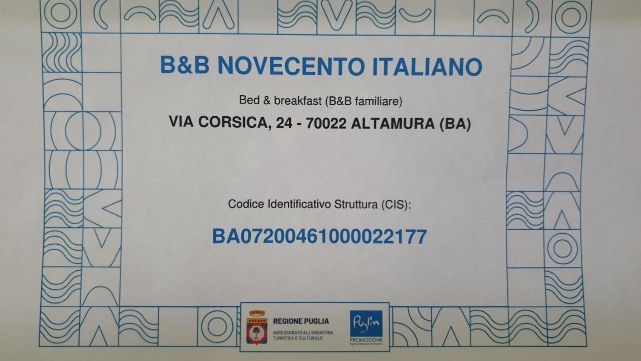 B&B Novecento Italiano Altamura Exterior foto